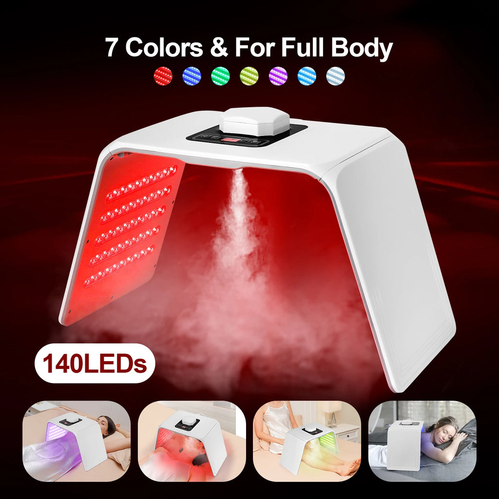 7 Colors LED Photon Machine With Nano Spray Beauty Salon Home Use Face Body LED Mask PDT Machine Skin Hydrating SPA Skin Care