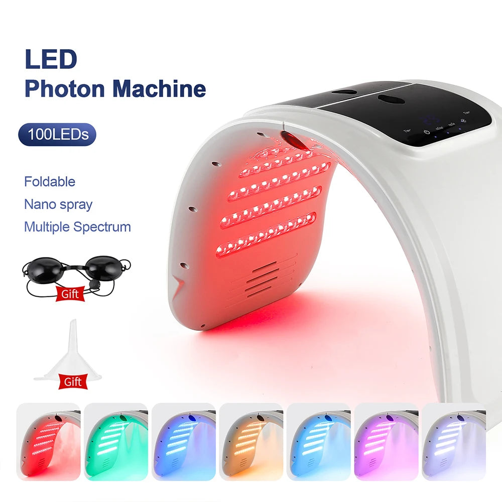 7 Colors LED Photon Rejuvenation Machine With Nano Spray Skin Hydration