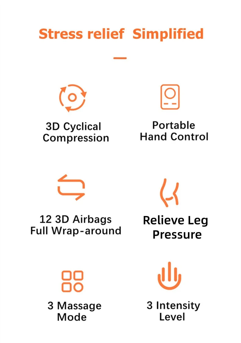 JinKairui Electric Pneumatic Massager for Deep Relaxation of Thighs, Calves and Feet with Remote Control