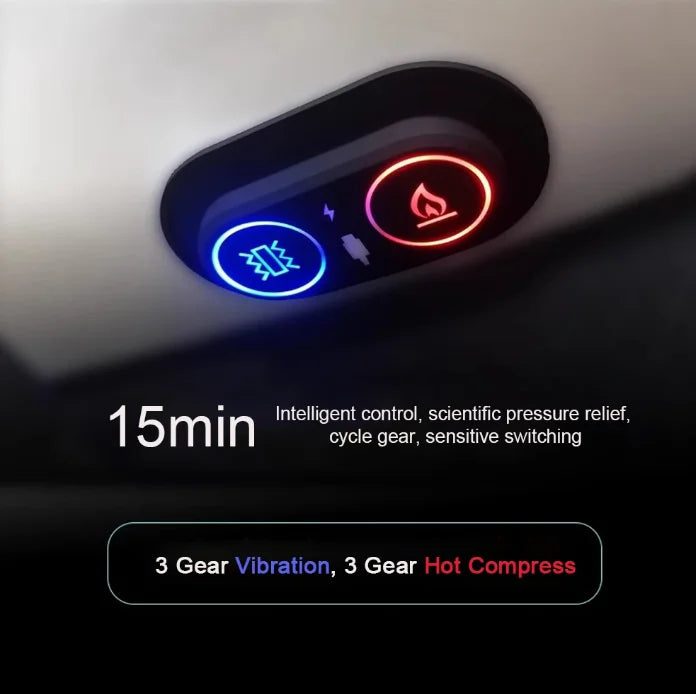 Massage cushion for office use, designed to relieve pressure on the coccyx from prolonged sitting, with vibration
