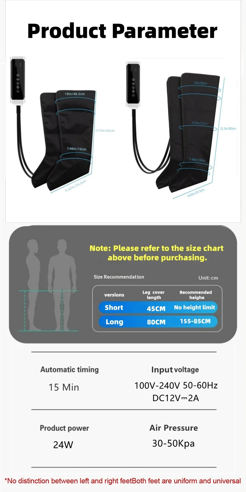 JinKairui Electric Pneumatic Massager for Deep Relaxation of Thighs, Calves and Feet with Remote Control