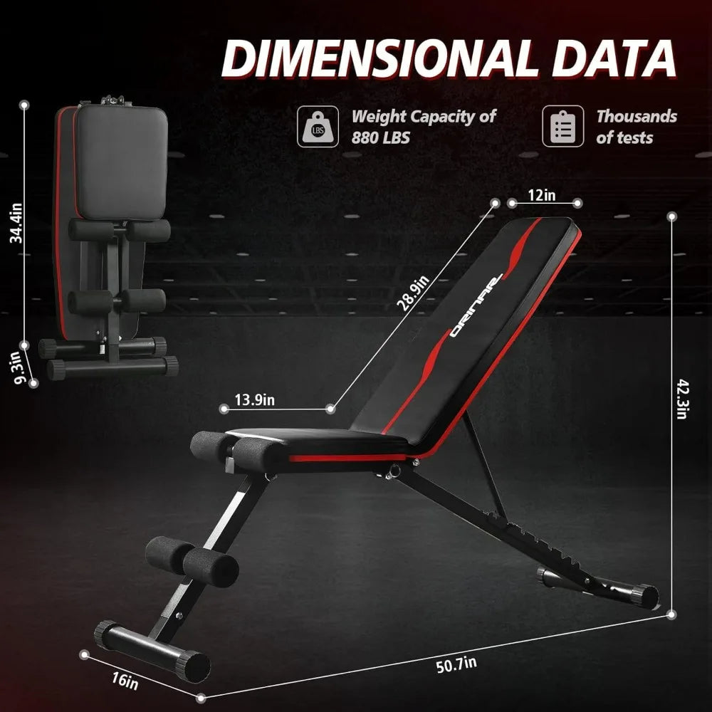 Orinar Adjustable Weight Bench Incline/ Decline